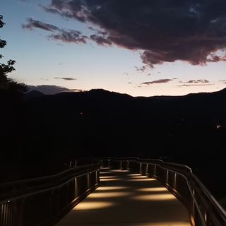 The view of the mountains in Boulder just past sunset.